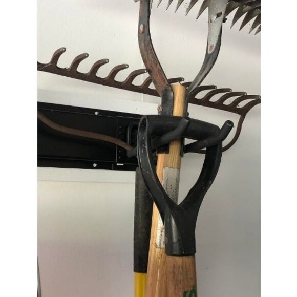 Garage Tool Organizer Wall Mount - Sturdy Storage Rack with Adjustable Hooks - Picture 1 of 4